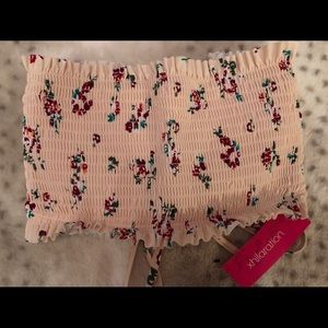 Smocked Bandeau Swim Top NWT Medium